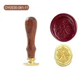 Vintage Siegellackstempel Set mit Holzgriff und goldener Legierungskopf mit Buchstabe K Design - Kalligraphie Buchstabe K(OY0530-081)
