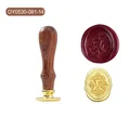 Retro-Siegelstempel-Set mit Echtholzgriff und goldenem Legierungskopf Buchstabe R - Kalligraphie Buchstabe N(OY0530-081)