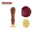 Vintage-Siegellackstempel-Set mit Holzgriff und verzierter R-Gravur-Design - Kalligraphie Buchstabe R(OY0530-081)