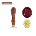 Retro Siegelstempel mit Holzgriff und verzierten Buchstaben T aus Metalllegierung - Kalligraphie Buchstabe T(OY0530-081)
