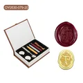 Kit de sello de cera retro con cabezal de aleación dorado letra T y cera - Letra T(OY0530-079-20)