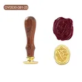 Retro-Siegellackstempel mit ergonomischem Holzgriff und Legierungskopf, Buchstabe P - Kalligraphie Buchstabe Y(OY0530-081)