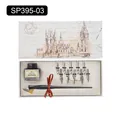 Set profesional de caligrafía vintage con 10 plumillas y tinta en una caja de regalo - Negro Vintage (SP395-03)