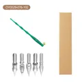 Vintage slanted resin calligraphy dip pen set with five interchangeable metal nibs and box - Emerald Green Crystal Resin Style (OY0529-076-102) / Pen Nib And Box Set