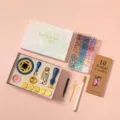 Cherry blossom wax seal stamp set with tealight candles in dark blue finish - Deluxe Kit (J5 Accessories + K14 Dark Blue) / Dark Blue