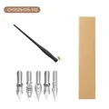 Professional vintage calligraphy dip pen set with black oblique holder and 5 varied nibs - Black Resin Style (OY0529-076-103) / Pen Nib And Box Set
