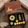 Set regalo di timbri per ceralacca vintage a tema cervo con manico in legno e 6 sigilli - Kit 6 Timbri Alce - Tema Natura / K08 Kit 6 Timbri Alce - Natura