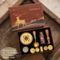 Set di timbri per ceralacca vintage a tema cervo con motivi interstellari e 6 timbri - Kit 6 Timbri Alce - Tema Stellato / K08 Kit 6 Timbri Alce - Galassia