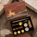 Vintage deer wax seal stamp kit with 4 heads, melting spoon and wax beads set - Elk 4-Stamp Kit - Ethereal Style / K09 Elk 4-Stamp Kit - Ethereal