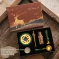 Vintage deer wax seal stamp set in dark green with wooden melting furnace and wax beads - Elk 6-Item Kit - Dark Green Theme / K07 Elk 6-Item Set - Dark Green