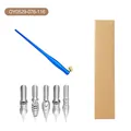 Coffret plume calligraphie bleue avec 5 plumes et boîte en kraft - Style en Résine Bleue (OY0529-076-116) / Stylo + 5 Plumes + Coffret (0.5mm)