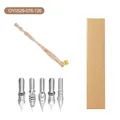 Coffret plume calligraphie vintage en résine avec porte-plume oblique et 5 plumes - Style en résine marbrée rose (OY0529-076-126) / Jeu de plumes 0.5mm