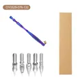 Coffret de calligraphie vintage en résine avec 5 plumes métalliques et boîte cadeau - Style Résine Cristalline Dégradé Bleu-Violet (OY0529-076-132) / 0.5mm / Set de Plume et Boîte