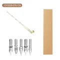 Coffret de calligraphie rétro avec porte-plume en résine pailletée et cinq plumes - Style Résine Poudre de Feuille d'Or Transparente (OY0529-076-133) / 0.5mm / Set de Plume et Boîte