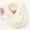Zachte witte nekwarmer van imitatiekonijnenbont voor herfst- en wintermode voor dames - 2# Crème Wit