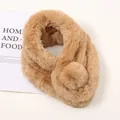 Soft faux rabbit fur warm neck warmer in camel color for women - Camel (14#)