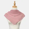 Detailed view of pink breathable yarn square scarf with sparkling rhinestone floral patterns. - 110*110cm / Starburst Rhinestone Style / Dusky Pink
