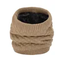 Thermische gebreide nekverwarmer met zachte pluche voering comfortabele winterse colsjaal - Kaki
