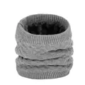 Grijze gebreide fleece gevoerde warme nekwarmer winter dikke sjaal buiten bescherming - Grijs