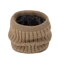 Gebreide nekwarmer met fleece voering voor de winter warme dikke colsjaal voor buitenactiviteit - Kaki