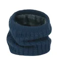 Dikke gevoerde gebreide nekwarmer voor heren en dames winter buiten koude bescherming - Marineblauw
