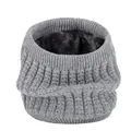 Winter grijze gebreide fleece gevoerde nekwarmer, dikke warme wintersjaal voor heren en dames - Grijs