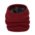 Winter warm gebreide nekwarmer met zachte fleecevoering, winddichte thermosjaal. - Bordeauxrood