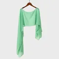 Elegant mint green chiffon shawl cape for women, lightweight and versatile accessory - Mint Green