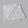 Eleganter weißer Spitzen-Dreiecksschal mit feiner Blumenstickerei und zarten Abschlusskanten - Dreieckstuch (SJJ035-3)