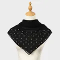 Elegante zwarte chiffon vierkante sjaal met glinsterende bloemen strass patronen voor dames - 110*110cm / Zwart