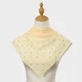 Ademende crème gazen vierkante sjaal met elegante strass-patronen voor damesmode - 110*110cm / Beige