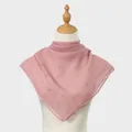 Elegante roze chiffon vierkante sjaal met fonkelende strass bloemmotief versieringen - 110*110cm / Oudroze