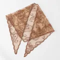 Eleganter brauner Spitzen-Dreiecksschal mit zarter Blumenstickerei für stilvolle Damen - Dreieckstuch (SJJ117-4)