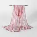 Elegant red polka dot chiffon long scarf for women, lightweight summer shawl accessory - Rose Red (XQ522-3#)