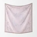 Elegante roze gebloemde bali garen vierkante sjaal voor dames detail van de lichte stof - 110*110cm / Lotusroze (Bloemen)
