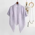 Écharpe élégante en fil de Bali à imprimé floral violet pour femmes printemps - Mauve Clair