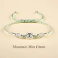 Hand-woven green rope bracelet with S999 silver dragon charm and translucent beads. - 浅绿色(S925银龙宝宝白玛瑙淡绿编织手链)