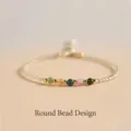 Elegant minimalist fine citrine and multi-color tourmaline beaded bracelet for women - Citrine & Tourmaline Style