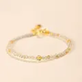 Elegant fine yellow crystal bracelet with faceted beads and a gold-tone clasp - Citrine Style
