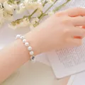 Elegant white marble beaded bracelet with gold spacers for women, perfect for daily wear - White Turquoise Bracelet