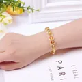 Elegant Korean style yellow citrine crystal beaded bracelet for women shown on wrist - Citrine Bracelet