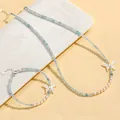 Niche high-end blue crystal and freshwater pearl jewelry set with elegant butterfly charms - Aquamarine Freshwater Pearl Shell Butterfly Set
