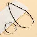Elegant black crystal jewelry set with freshwater pearls and white butterfly charms for women - Black Pointy Crystal Freshwater Pearl Shell Butterfly Set