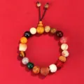 Handmade 18 seeds Buddhist prayer beads bracelet with sandalwood and unique textures - Zodiac Rabbit