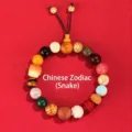 Traditional Chinese 18-seed Buddhist prayer bead bracelet for Year of the Snake style - Chinese Zodiac - Snake