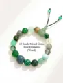 Handmade 18 seeds multi-treasure Buddhist bead bracelet in wood element green style - Five Elements - Wood