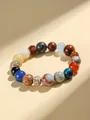 Handcrafted 18-bead Buddhist bracelet with a variety of natural wood and stone beads - Classic 18 Seeds Bracelet