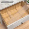 Transparent trimmable drawer dividers for organizer storage 4-pack - 4Pcs / Clear White