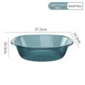 Durable small transparent blue plastic washbasin for household use, 27.5cm diameter - S / Blue