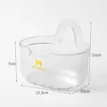 Transparent wall-mounted kitchen storage basket with handle and dimensions (83 chars) - Clear